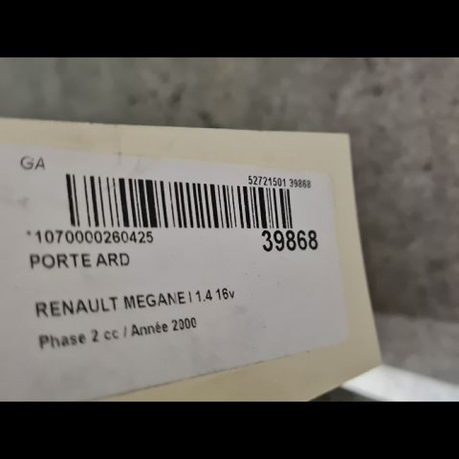 Porte arrière droite occasion RENAULT MEGANE I Phase 2 03-1999->06-2003 1.4 16v 7751471876 4