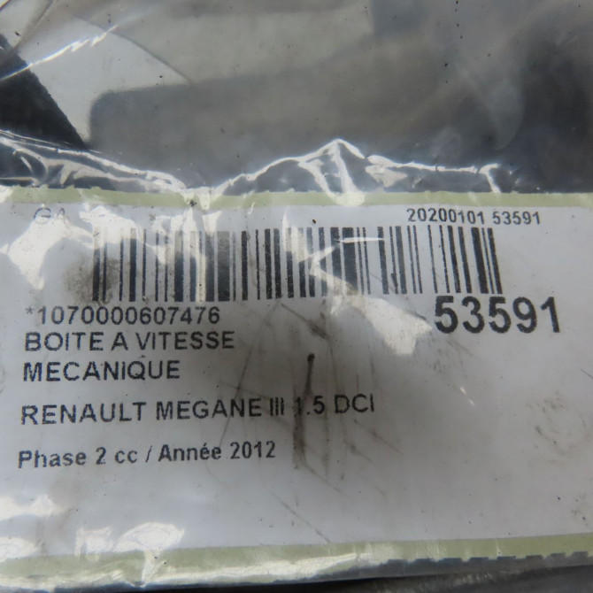 Boîte à vitesse mecanique occasion RENAULT MEGANE III Phase 2 01-2012->06-2014 1.5 DCI 110ch 320103132R 7