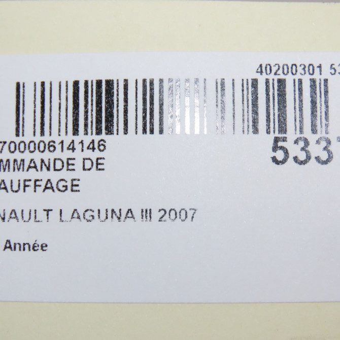Commande de chauffage occasion RENAULT LAGUNA III Phase 1 10-2007->10-2010 2.0 DCI 130ch 275100002R 6