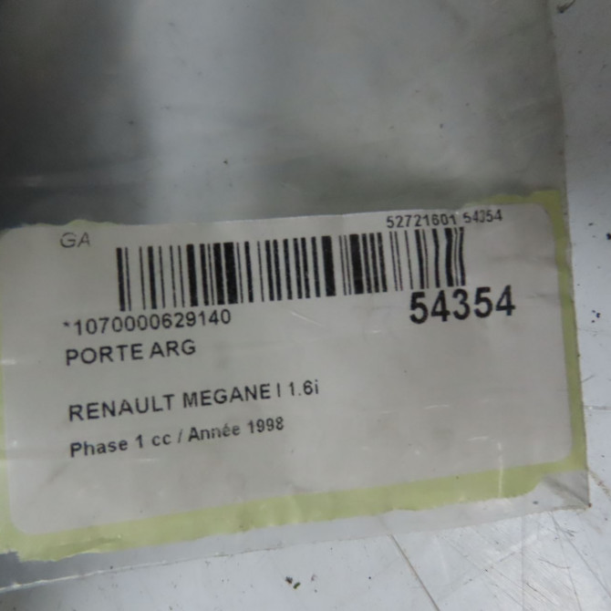 Porte arrière gauche occasion RENAULT MEGANE I Phase 1 11-1995->03-1999 1.6i 7751471875 4
