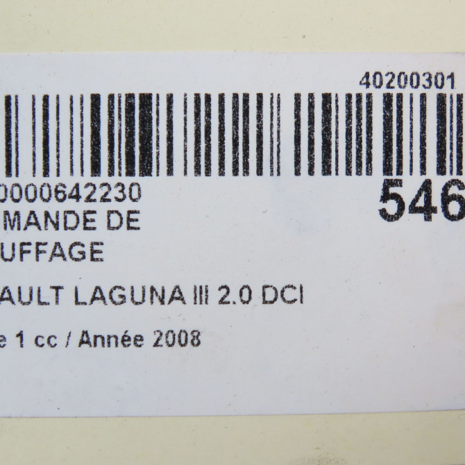 Commande de chauffage occasion RENAULT LAGUNA III Phase 1 10-2007->10-2010 2.0 DCI 130ch 275100002R 5