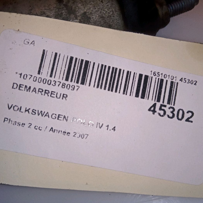 Démarreur occasion VOLKSWAGEN POLO IV Phase 2 05-2005->09-2009 1.4 TDI 70ch 2T911024 4