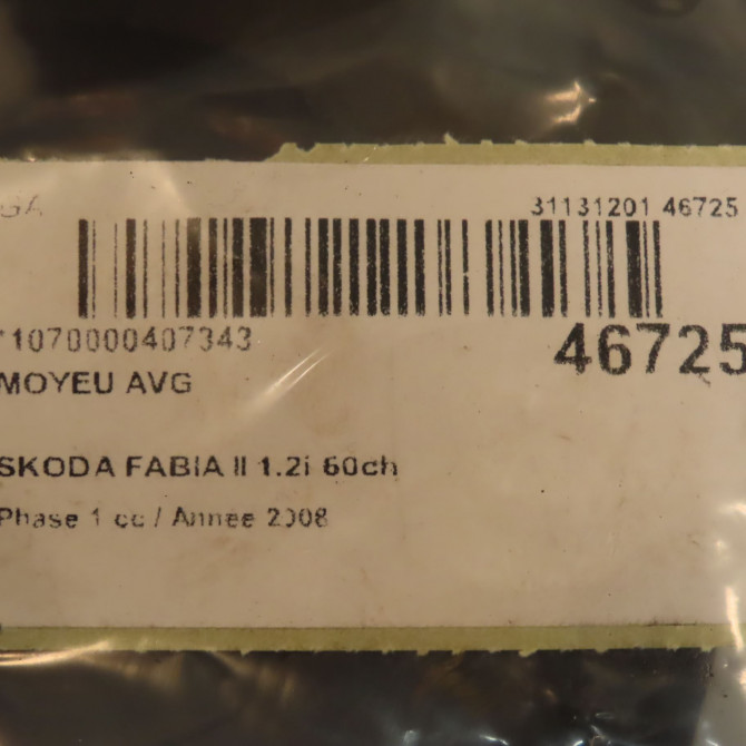 Moyeu avg occasion SKODA FABIA II Phase 1 05-2007->03-2010 1.2i 60ch 6C0407621 4
