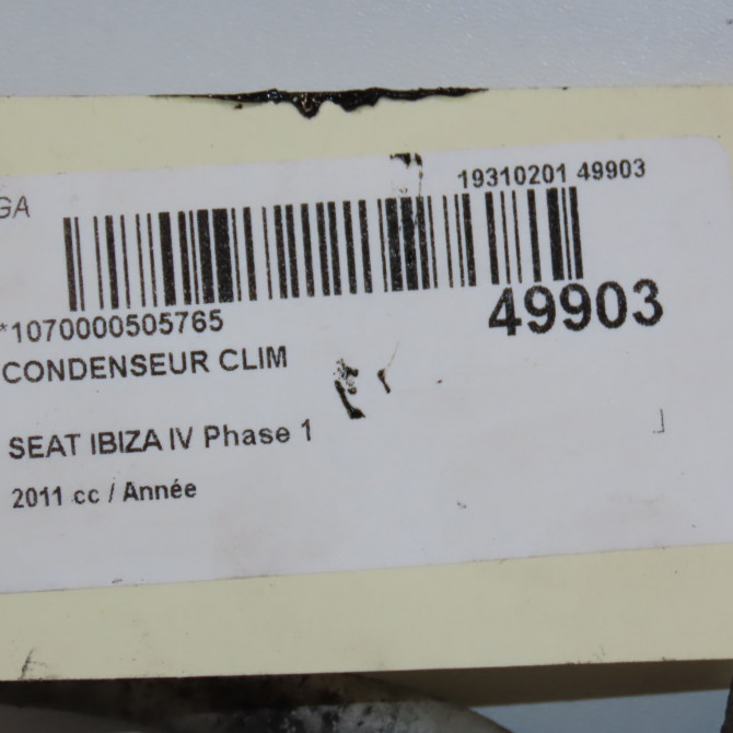 Condenseur clim occasion SEAT IBIZA IV Phase 1 05-2008->01-2012 6C0816411B 5