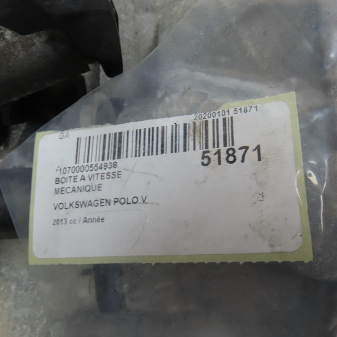 Boîte à vitesse mecanique occasion VOLKSWAGEN POLO V Phase 2 02-2014->... 2R300042Q 6