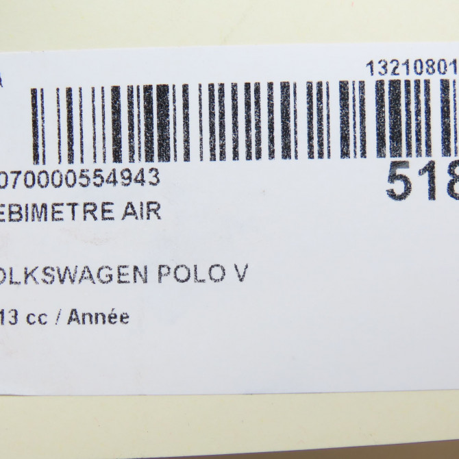 Debimetre air occasion VOLKSWAGEN POLO V Phase 2 02-2014->... 3L906461 7