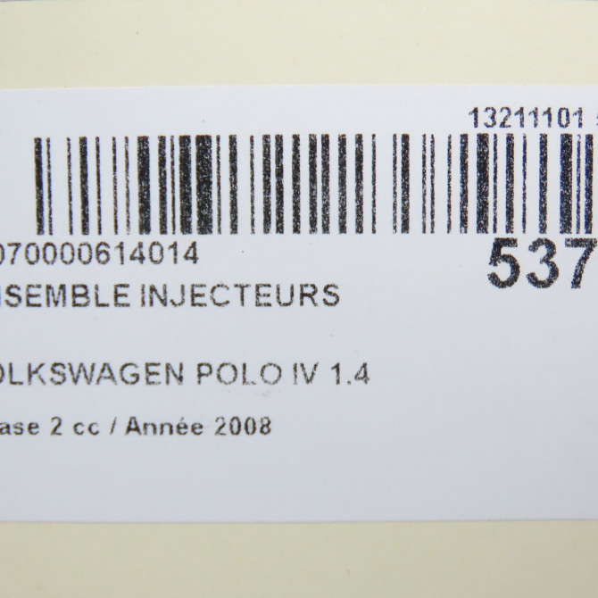 Ensemble injecteurs occasion VOLKSWAGEN POLO IV Phase 2 05-2005->09-2009 1.4 TDI 70ch 38130079TX 7