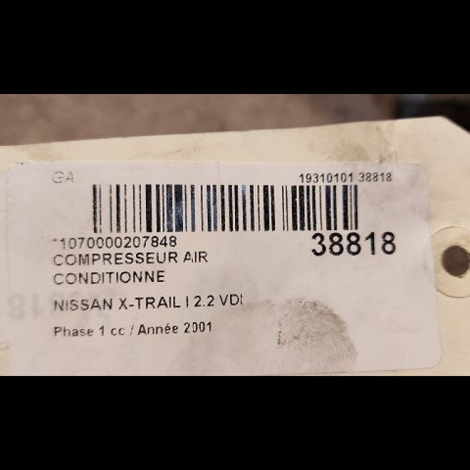 Compresseur air conditionne occasion NISSAN X-TRAIL I Phase 1 07-2001->12-2003 2.2 VDI 114ch 926005M30A 3