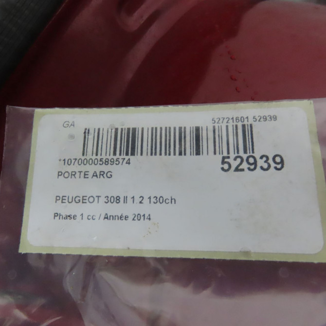 Porte arrière gauche occasion PEUGEOT 308 II 308 II Phase 1 2013-06-01->2017-08-31 1.2 130ch 9802165680 7