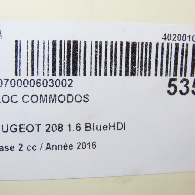 Bloc commodos occasion PEUGEOT 208 Phase 2 04-2015->... 1.6 BlueHDI 75ch 98154509ZD 7