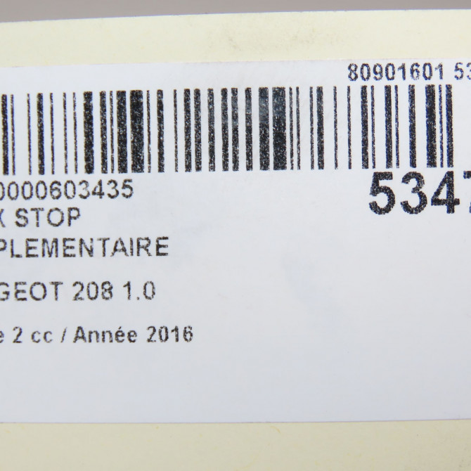 Feux stop supplementaire occasion PEUGEOT 208 Phase 2 04-2015->... 1.0 PURETECH 68ch 9674309080 5