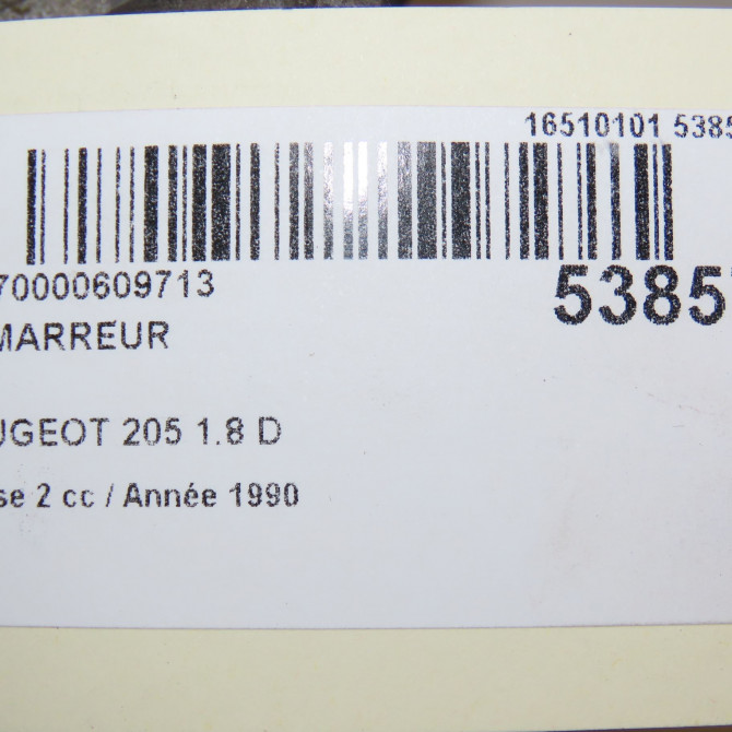 Démarreur occasion PEUGEOT 205 205 Phase 2 1987-07-01->1998-12-31 1.8 D 7