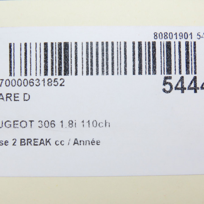Phare droit occasion PEUGEOT 306 Phase 1 04-1995->04-1999 1.8i 110ch 6205V7 5