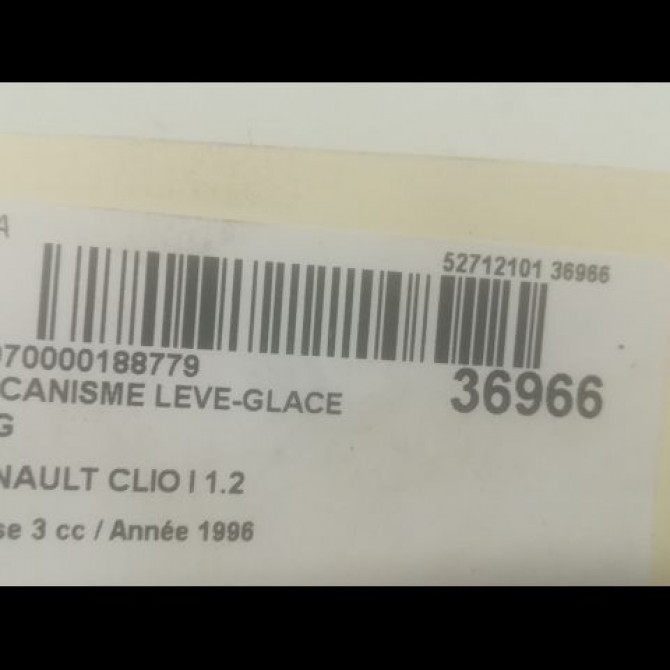 Mécanisme lève-glace avant gauche occasion RENAULT CLIO I Phase 3 03-1996->08-1998 1.2 7700798819 3