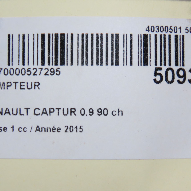 Compteur occasion RENAULT CAPTUR Phase 1 02-2013->... 0.9 90 ch 248100202R 6