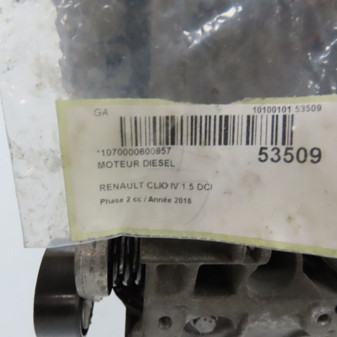 Moteur diesel occasion RENAULT CLIO IV Phase 2 08-2016->... 1.5 DCI 90ch 8201708642 8
