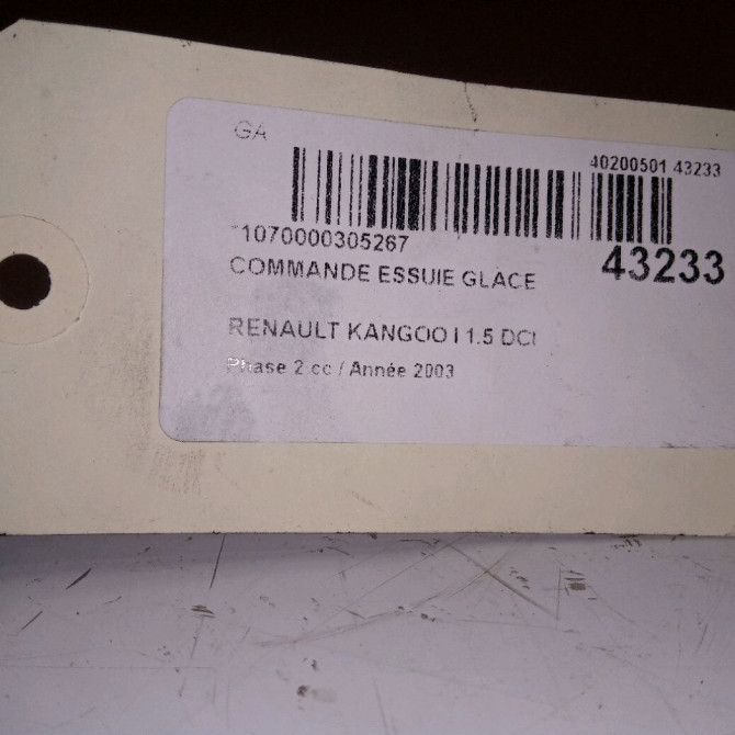 Commande essuie glace occasion RENAULT KANGOO I Phase 2 03-2003->06-2010 1.5 DCI 65ch 7701062664 3