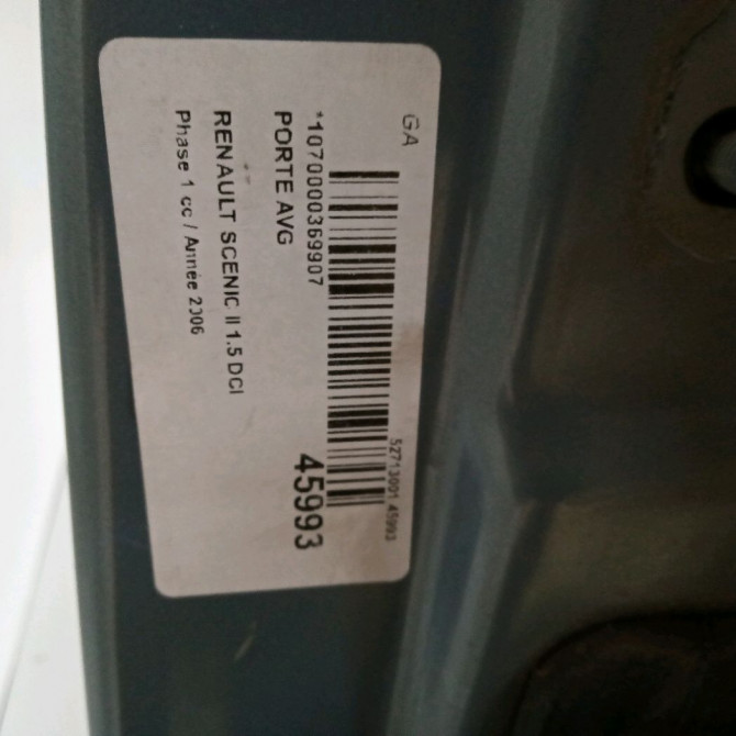 Porte avant gauche occasion RENAULT SCENIC II Phase 1 03-2004->09-2006 1.5 DCI 105ch 801015506R 3