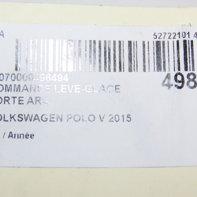 Commande leve-glace porte arrière gauche occasion VOLKSWAGEN POLO V 6C0959855WHS 4