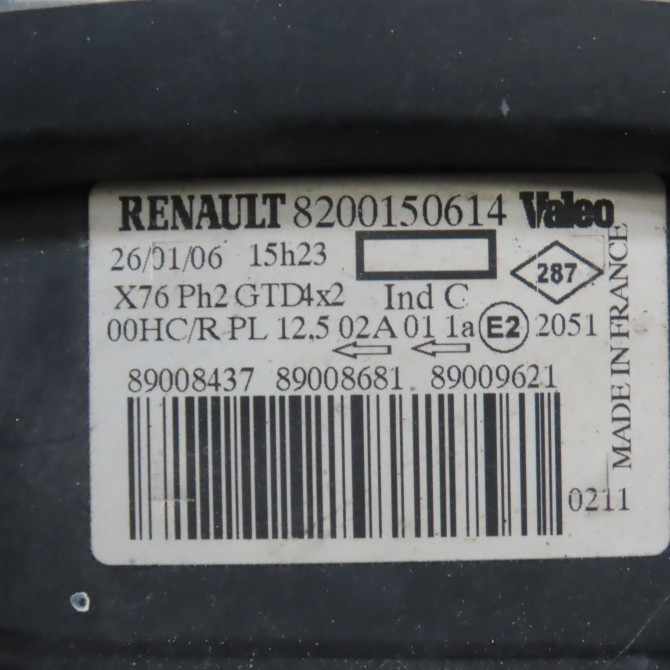 Phare gauche occasion RENAULT KANGOO I Phase 1 09-1997->06-2003 1.5 DCI 8v 65ch 260603883R 3