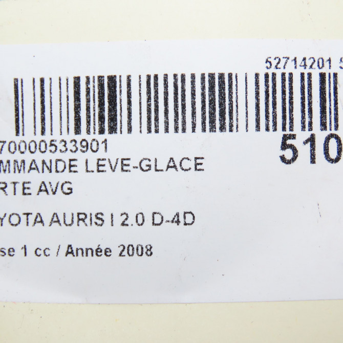 Commande lève-glace porte avant gauche occasion TOYOTA AURIS I Phase 1 03-2007->03-2010 2.0 D-4D 8482002210 5
