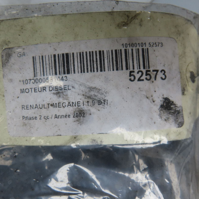 Moteur diesel occasion RENAULT MEGANE I Phase 2 03-1999->06-2003 1.9 DTI 7701473555 8
