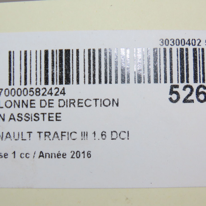 Colonne de direction non assistee occasion RENAULT TRAFIC III Phase 1 06-2014->... 1.6 DCI 145ch 488109689R 5