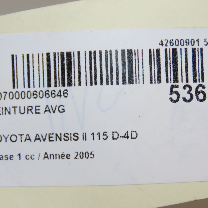 Ceinture avant gauche occasion TOYOTA AVENSIS II phase 1 05-2003->08-2006 115 D-4D 7322005051C0 6