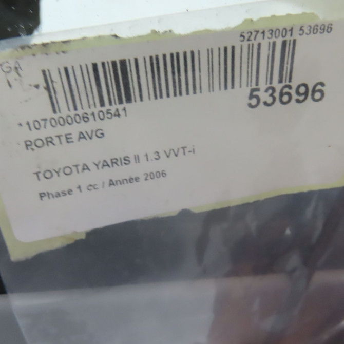 Porte avant gauche occasion TOYOTA YARIS II Phase 1 12-2005->11-2009 1.3 VVT-i 670020D170 4