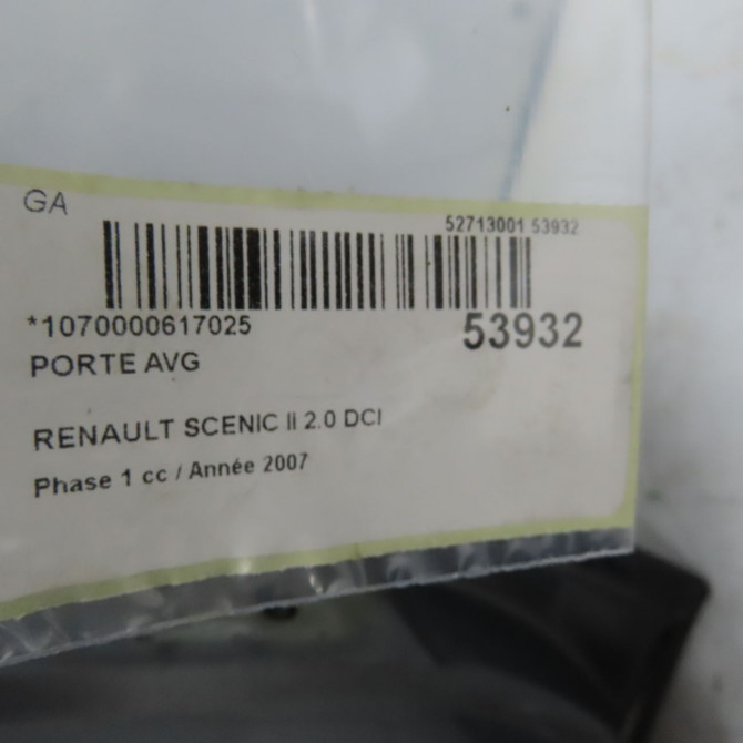 Porte avant gauche occasion RENAULT SCENIC II Phase 1 03-2004->09-2006 2.0 DCI 150ch 801015506R 7