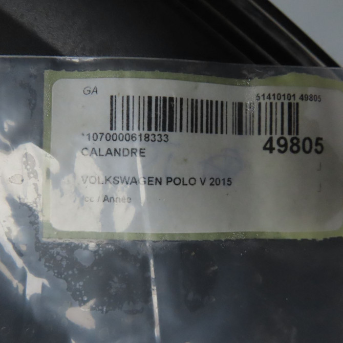 Calandre occasion VOLKSWAGEN POLO V 6C0853651RYP 4