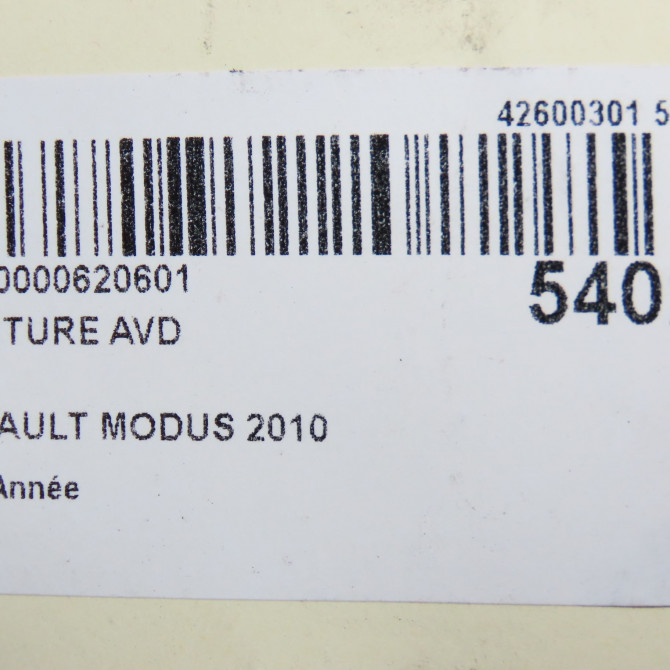 Ceinture avant droite occasion RENAULT MODUS Phase 2 01-2008->12-2012 1.5 DCI 85ch 8200838275 6