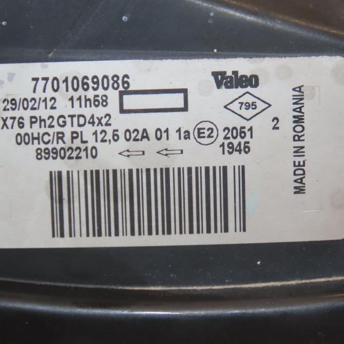 Phare gauche occasion RENAULT KANGOO I Phase 2 03-2003->06-2010 1.5 DCI 70ch 260603883R 3