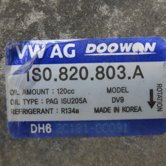 Compresseur air conditionne occasion SEAT 146 Phase 1 04-1995->04-1999 1.0i 60ch 1S0820803F 5