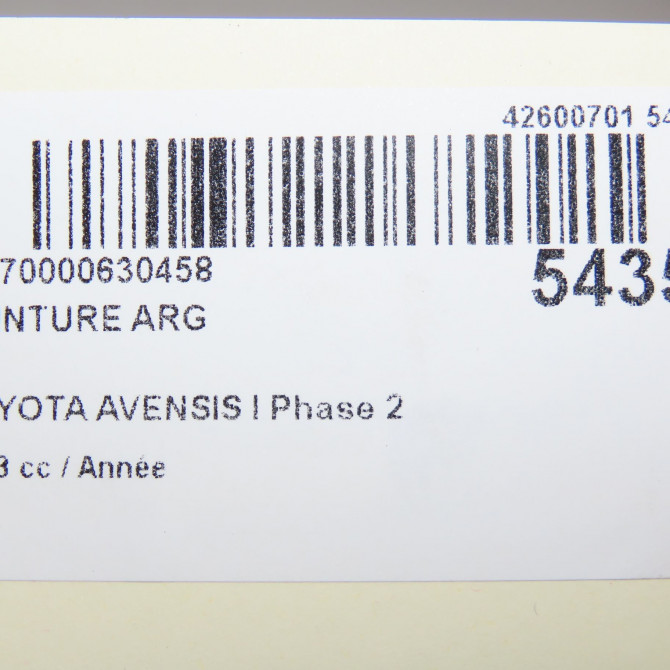 Ceinture arrière gauche occasion TOYOTA AVENSIS I Phase 2 09-2000->05-2003 7337005081C0 5