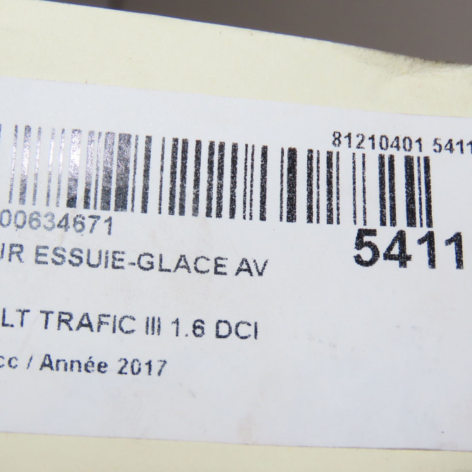 Moteur essuie-glace avant occasion RENAULT TRAFIC III Phase 1 06-2014->... 1.6 DCI 120ch 288004907R 7