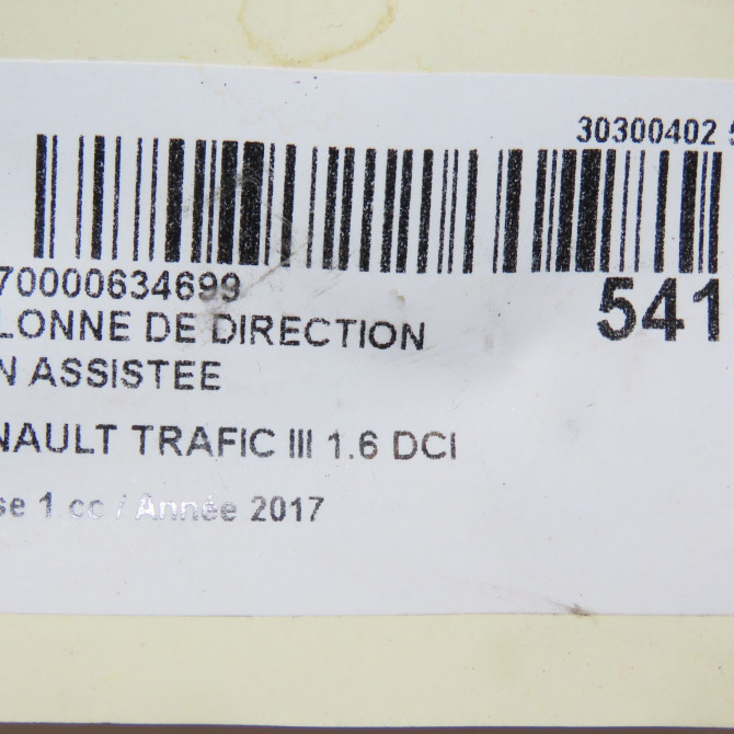 Colonne de direction non assistee occasion RENAULT TRAFIC III Phase 1 06-2014->... 1.6 DCI 120ch 488109689R 5
