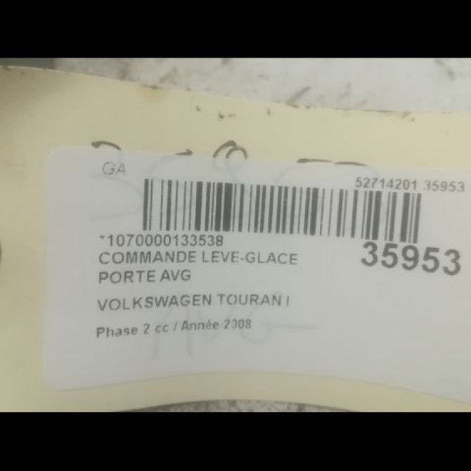Commande lève-glace porte avant gauche occasion VOLKSWAGEN TOURAN I Phase 2 11-2006->09-2010 2.0TDi 16v 140ch 1K4959857CREH 3