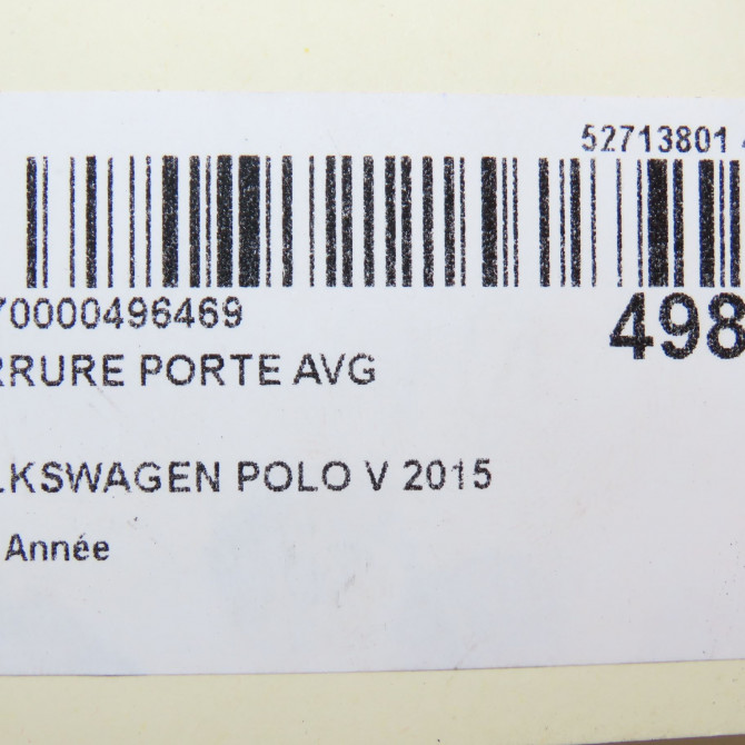 Serrure porte avg occasion VOLKSWAGEN POLO V 5K1837015J 7
