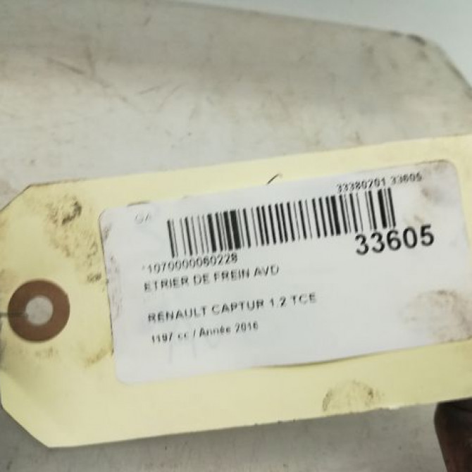 Etrier de frein avant droit occasion RENAULT CAPTUR Phase 1 02-2013->... 1.2i 118 16V 410018218R 4
