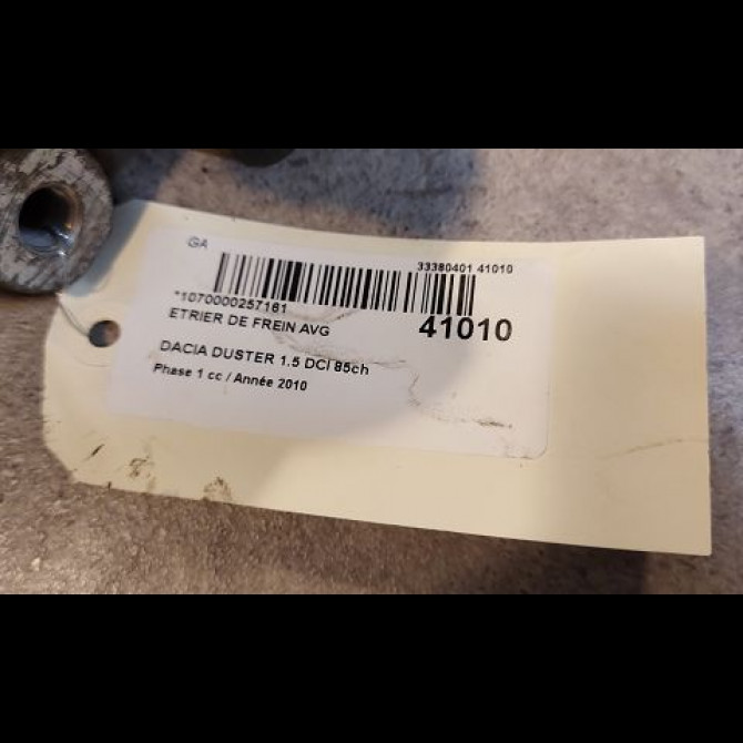 Etrier de frein avant gauche occasion DACIA DUSTER Phase 1 03-2010->12-2013 1.5 DCI 85ch 410111495R 3