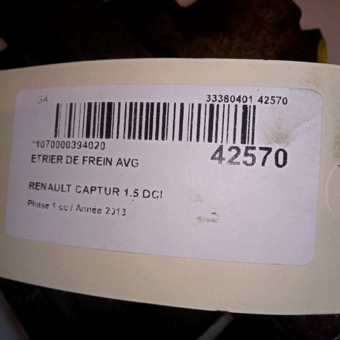 Etrier de frein avant gauche occasion RENAULT CAPTUR Phase 1 02-2013->... 1.5 DCI 90ch 410111495R 4