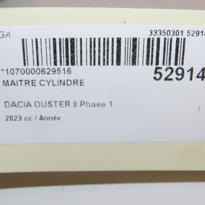 Maitre cylindre occasion DACIA DUSTER II Phase 1 10-2017->... 460117392R 4