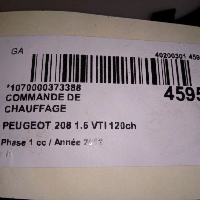 Commande de chauffage occasion PEUGEOT 208 208 Phase 1 2012-03-01->2015-09-30 1.6 VTI 120ch 96722471TX 4