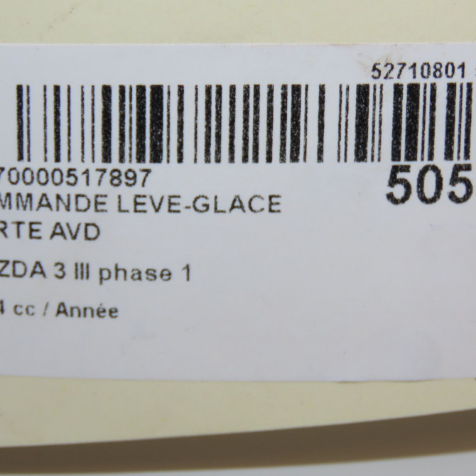 Commande lève-glace porte avant droite occasion MAZDA 3 III phase 1 09-2013->... KD3566370A 5