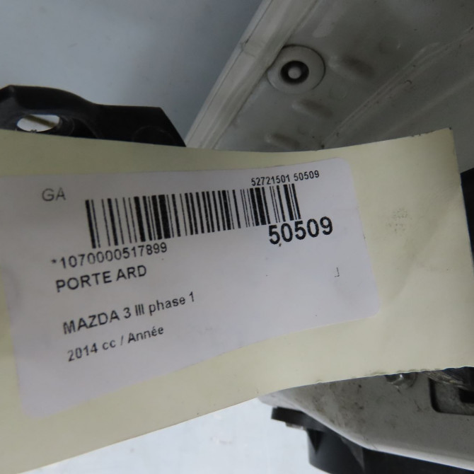 Porte arrière droite occasion MAZDA 3 III phase 1 09-2013->... BHY07202XF 4