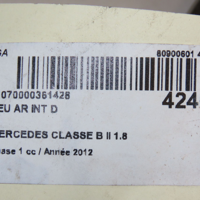 Feu arrière intérieur droit occasion MERCEDES CLASSE B II Phase 1 04-1995->04-1999 1.8 CDI 136ch 2469066400 7
