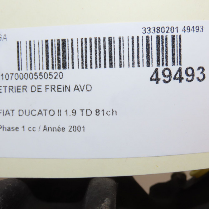 Etrier de frein avant droit occasion FIAT DUCATO II Phase 1 06-1994->03-2002 1.9 TD 81ch 9945792 5