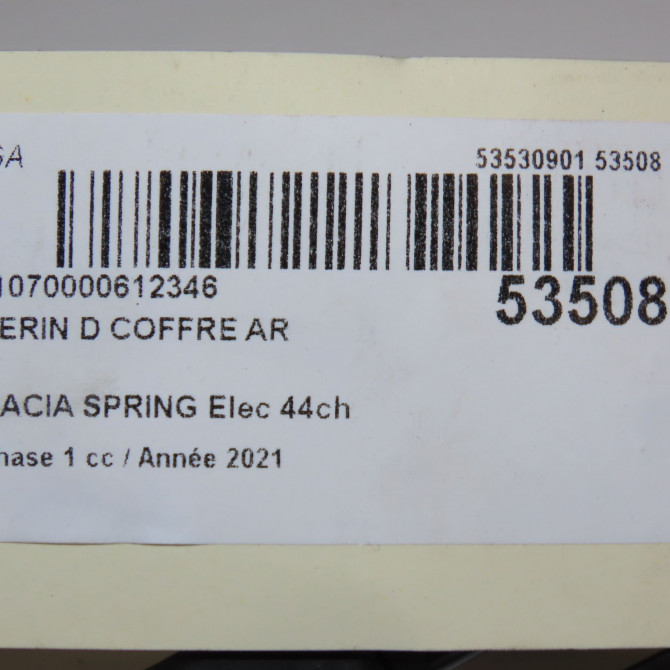 Verin droit coffre arrière occasion  904526882R 3