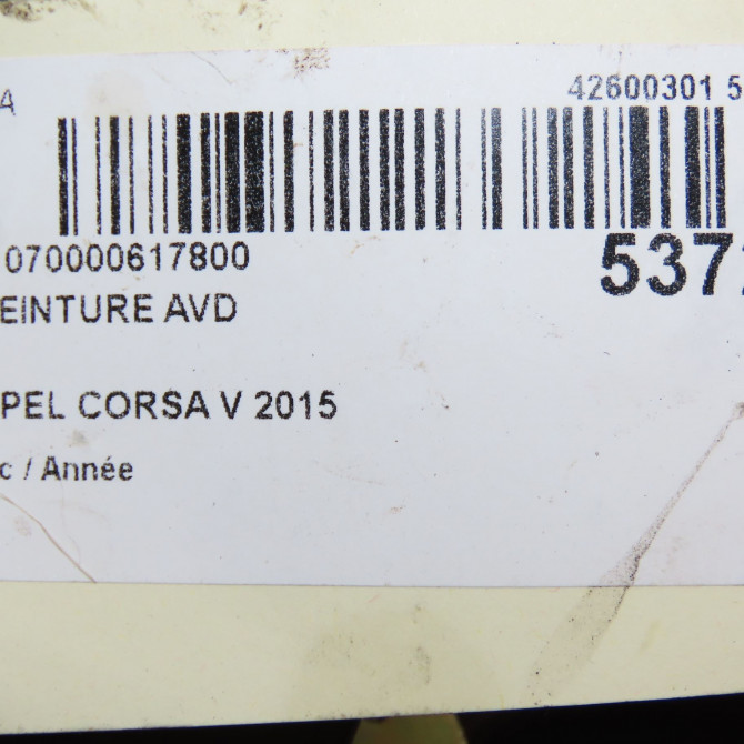 Ceinture avant droite occasion  13427745 5